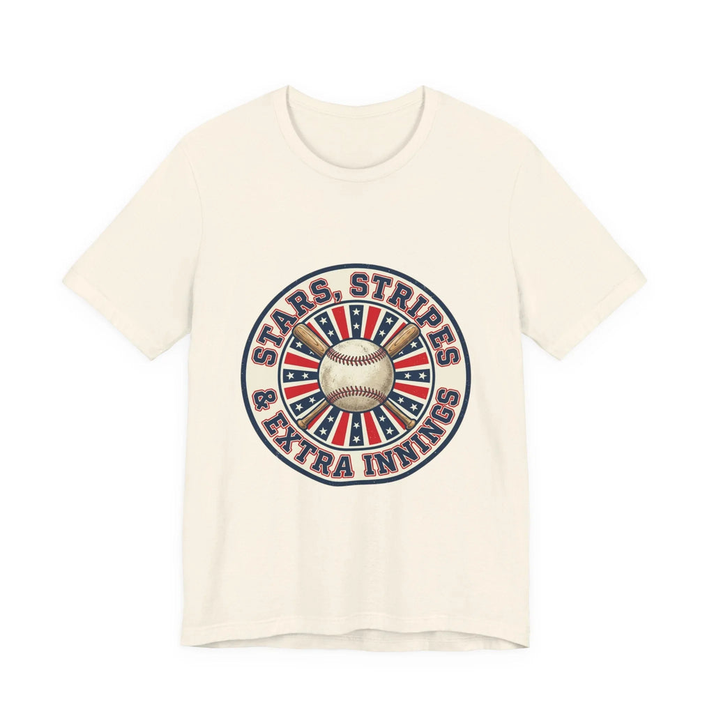 Stars Stripes & Extra Innings Baseball Tee | Patriotic baseball shirt, vintage ballpark aesthetic Printify