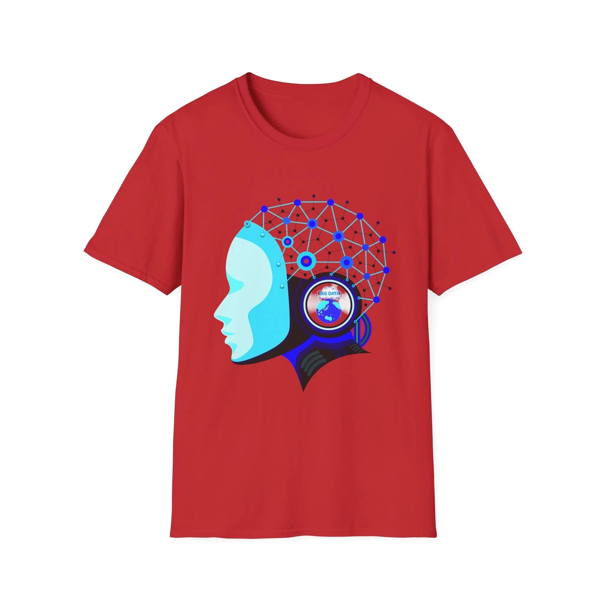AI Neural Network Head T-Shirt | Futuristic Tech Brain Design Printify
