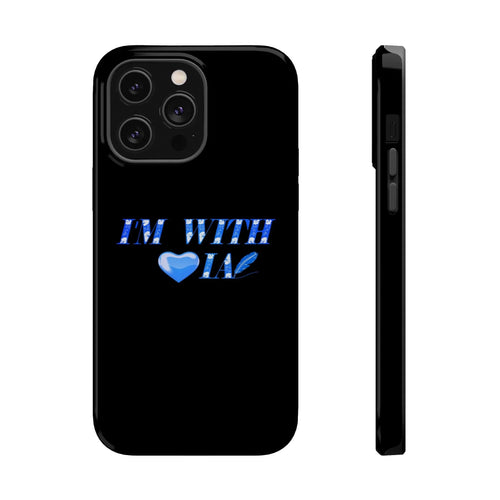 AI Phone Case — "I'm With IA" Blue Heart Magnetic Impact-Resistant Case