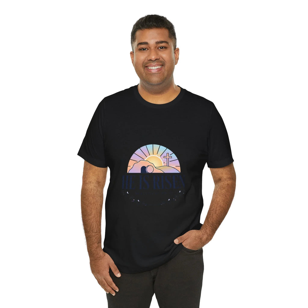 He Is Risen Tee | Easter shirt, Christian apparel, resurrection scripture shirt Printify