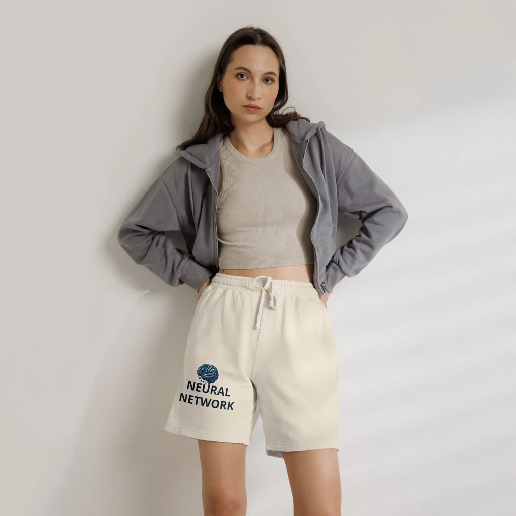 Shorts de jogging en polaire Neural Network — shorts détente avec motif cerveau tech Printify