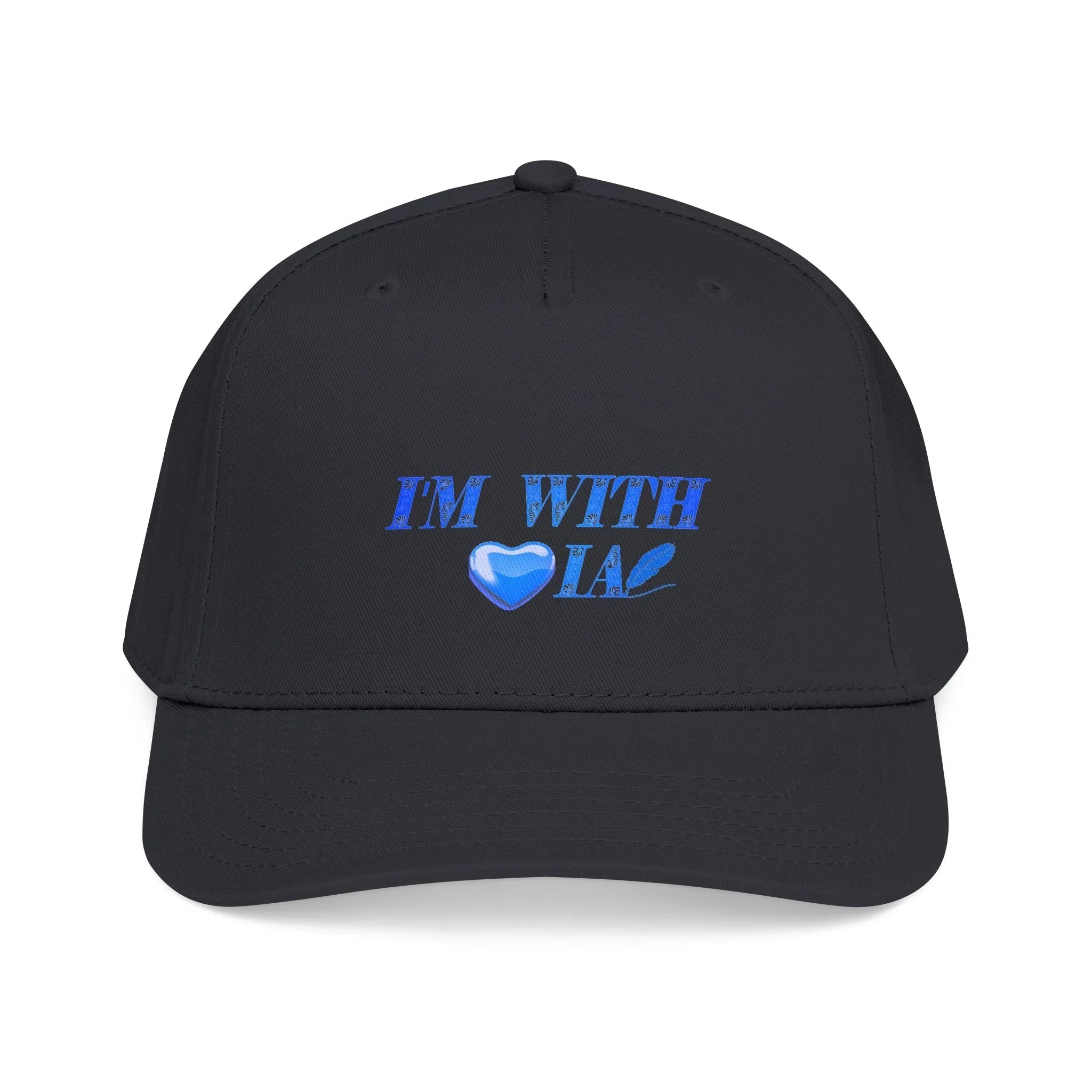 “I’m With IA” Mid Profile Baseball Cap - Blue Heart Design Printify