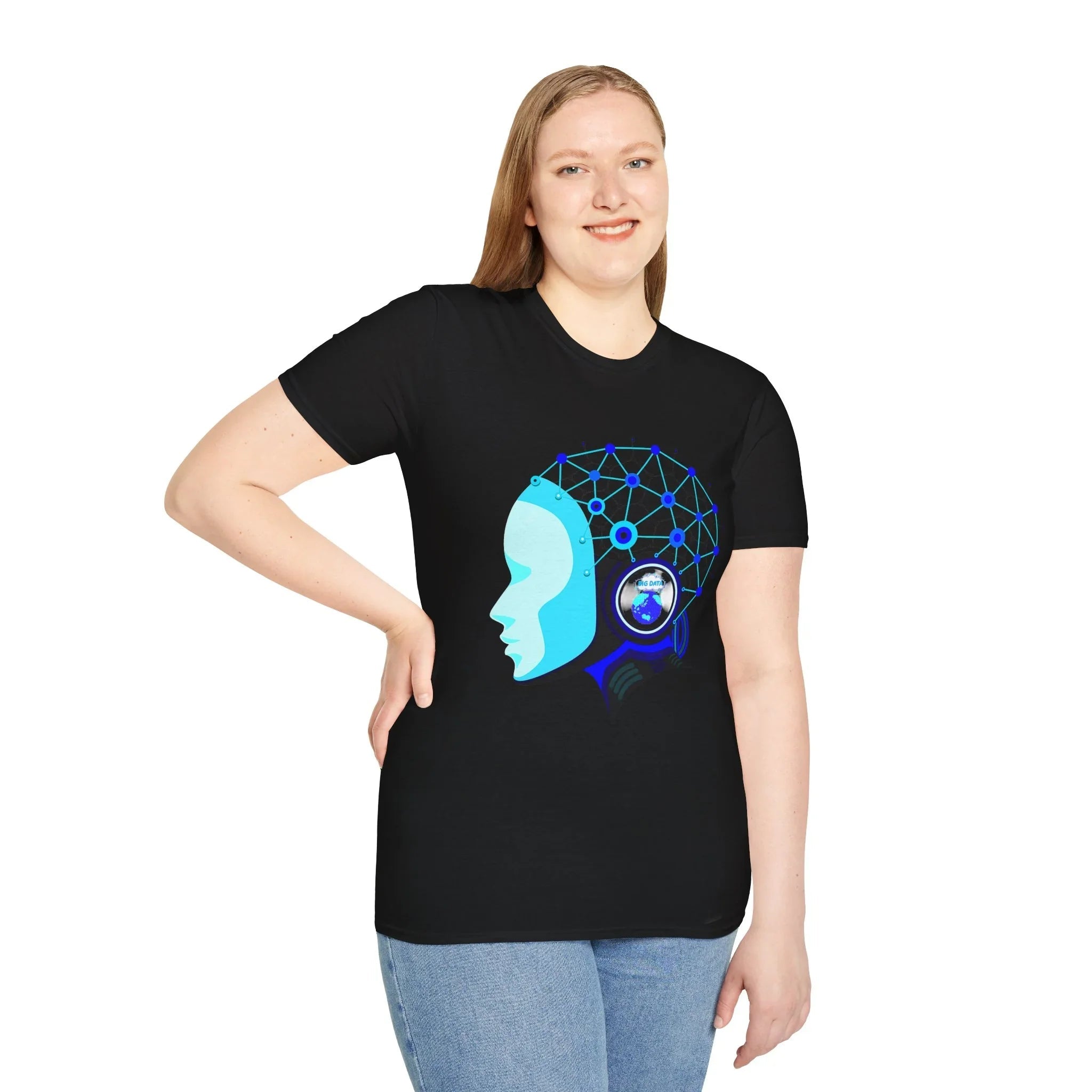 AI Neural Network Head T-Shirt | Futuristic Tech Brain Design Printify