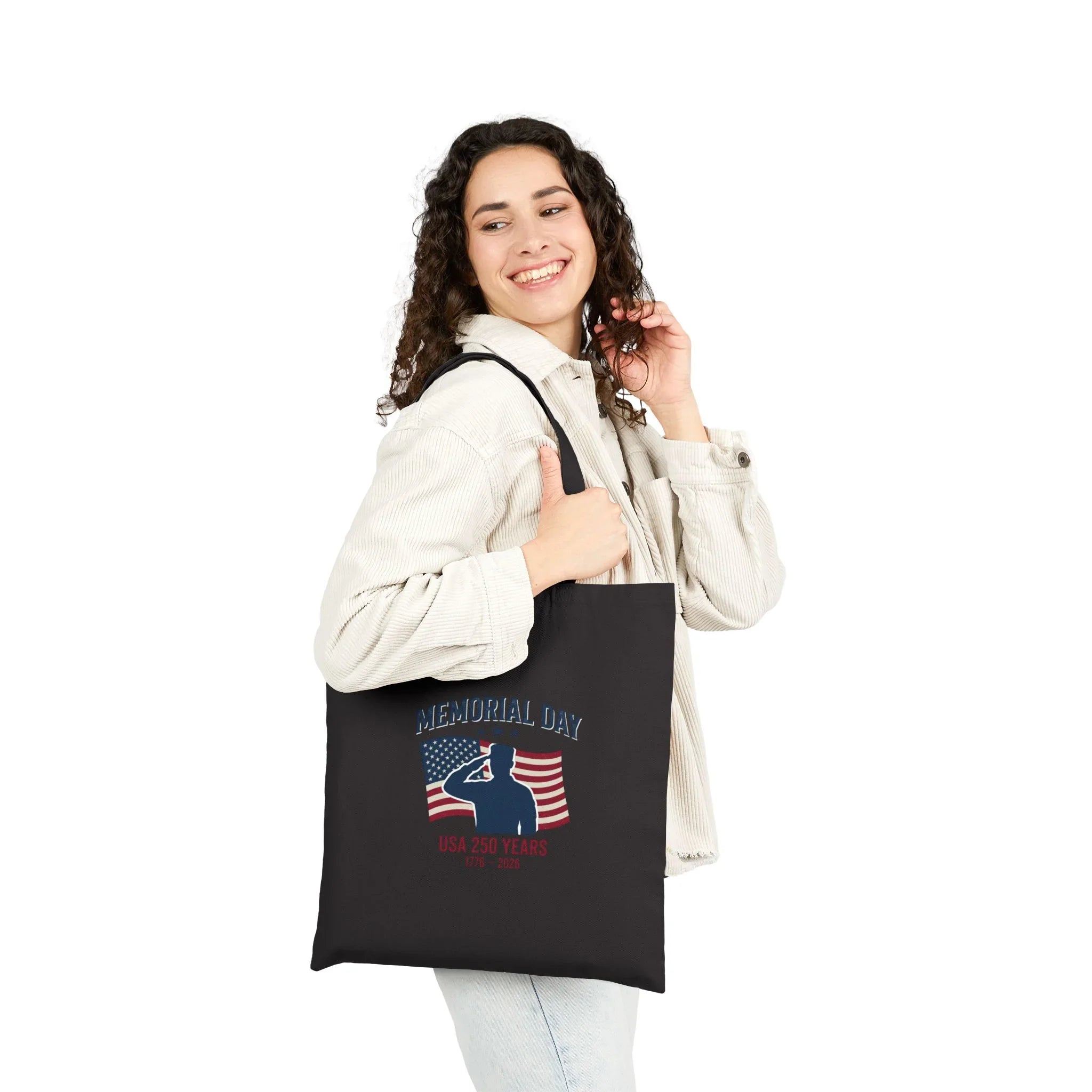 Memorial Day USA 250 Tote, Vintage Distressed Americana, Red White Blue Canvas Printify
