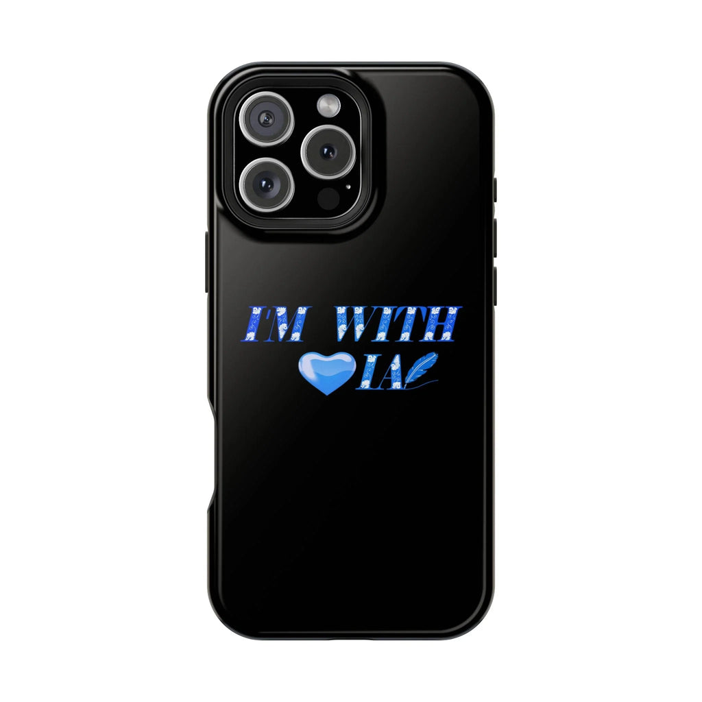 AI Phone Case — "I'm With IA" Blue Heart Magnetic Impact-Resistant Case