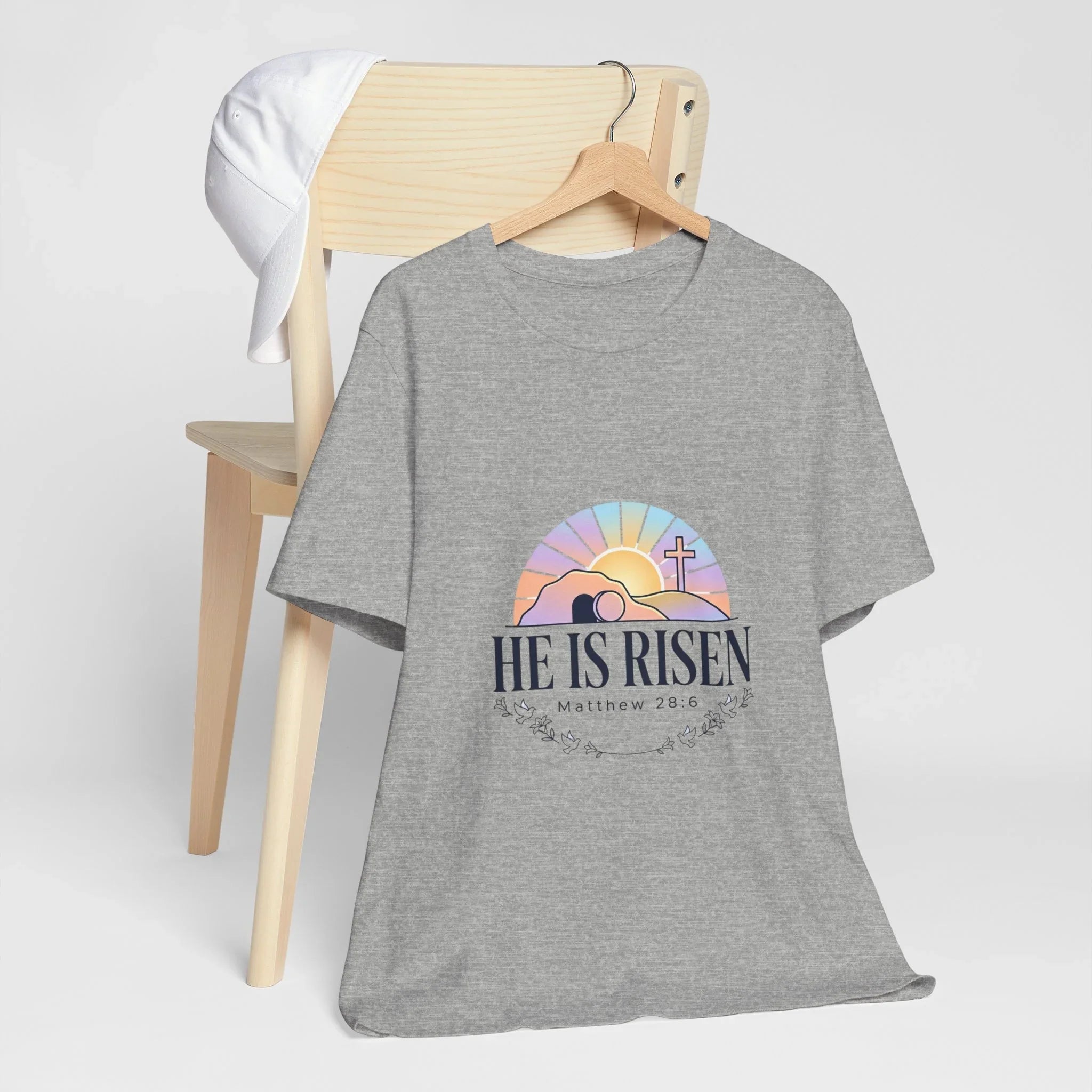 He Is Risen Tee | Easter shirt, Christian apparel, resurrection scripture shirt Printify